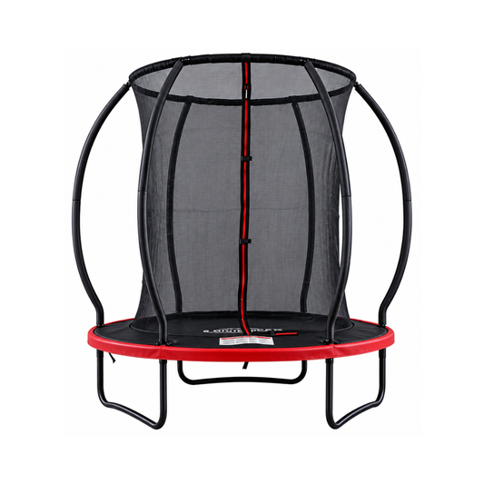 MOUNTPEAK 6FT BLACK+RED PUMPKIN MODEL TRAMPOLINE WITH LADDER PLASTIC PADDLE