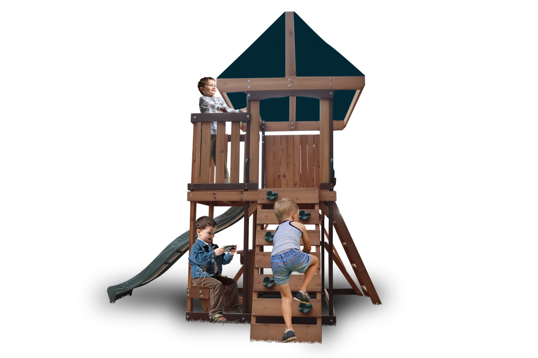 MOUNTPEAK - LOGAN SWING SET & PLAYHOUSE WITH BALCONY