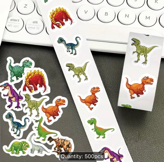 Dinosaur Stickers Roll – Kids Reward & Decoration Stickers1/ 500 pcs