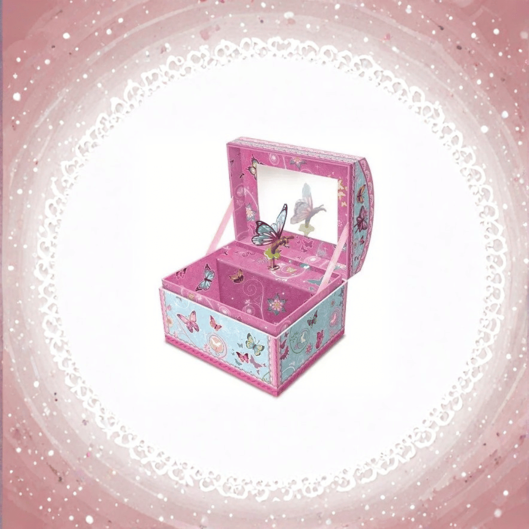 PECOWARE DOME SHAPE MUSICAL JEWELRY BOX / BUTTERFLY