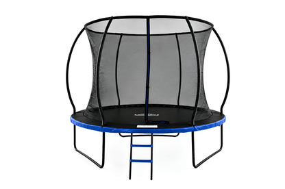 MOUNTPEAK10FT BLACK+BLUE PUMPKIN MODEL TRAMPOLINE WITH LADDER PLASTIC PADDLE