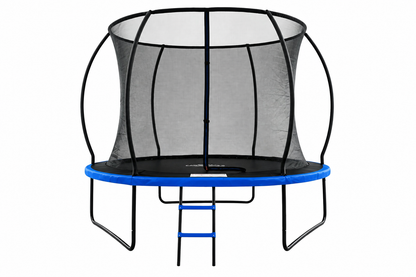 MOUNTPEAK10FT BLACK+BLUE PUMPKIN MODEL TRAMPOLINE WITH LADDER PLASTIC PADDLE