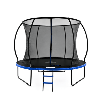MOUNTPEAK10FT BLACK+BLUE PUMPKIN MODEL TRAMPOLINE WITH LADDER PLASTIC PADDLE