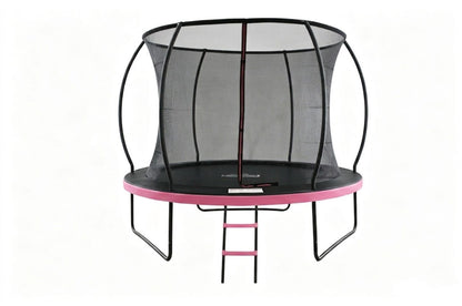 MOUNTPEAK 10FT PUMPKIN TRAMPOLINE WITH SAFETY NET OUTSIDE -PINK COLOUR
