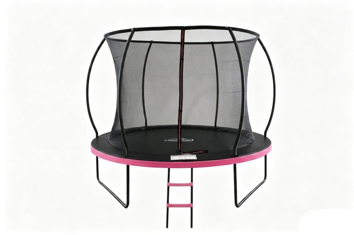 MOUNTPEAK 10FT PUMPKIN TRAMPOLINE WITH SAFETY NET OUTSIDE -PINK COLOUR
