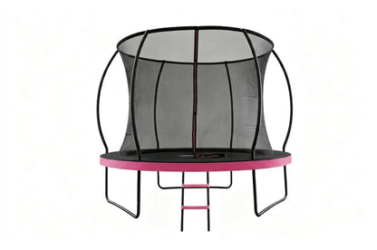 MOUNTPEAK 10FT PUMPKIN TRAMPOLINE WITH SAFETY NET OUTSIDE -PINK COLOUR
