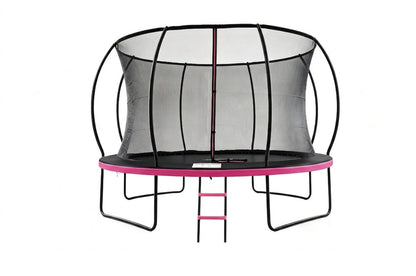 MOUNTPEAK 12FT PUMPKIN TRAMPOLINE WITH SAFETY NET OUTSIDE - PINK COLOUR