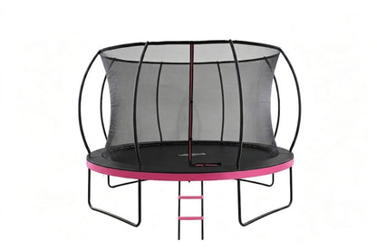 MOUNTPEAK 12FT PUMPKIN TRAMPOLINE WITH SAFETY NET OUTSIDE - PINK COLOUR