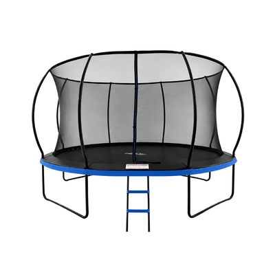 MOUNTPEAK14FT BLACK+BLUE PUMPKIN MODEL TRAMPOLINE WITH LADDER PLASTIC PADDLE