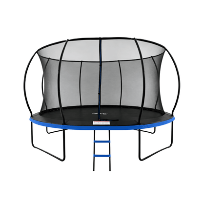 MOUNTPEAK14FT BLACK+BLUE PUMPKIN MODEL TRAMPOLINE WITH LADDER PLASTIC PADDLE