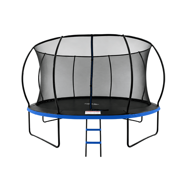 MOUNTPEAK14FT BLACK+BLUE PUMPKIN MODEL TRAMPOLINE WITH LADDER PLASTIC PADDLE