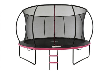 MOUNTPEAK 14FT PUMPKIN TRAMPOLINE WITH SAFETY NET OUTSIDE - PINK COLOUR