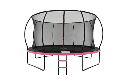 MOUNTPEAK 14FT PUMPKIN TRAMPOLINE WITH SAFETY NET OUTSIDE - PINK COLOUR