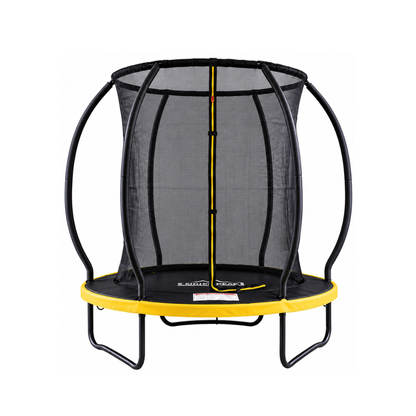 MOUNTPEAK 6FT BLACK+YELLOW PUMPKIN MODEL TRAMPOLINE WITH LADDER PLASTIC PADDLE