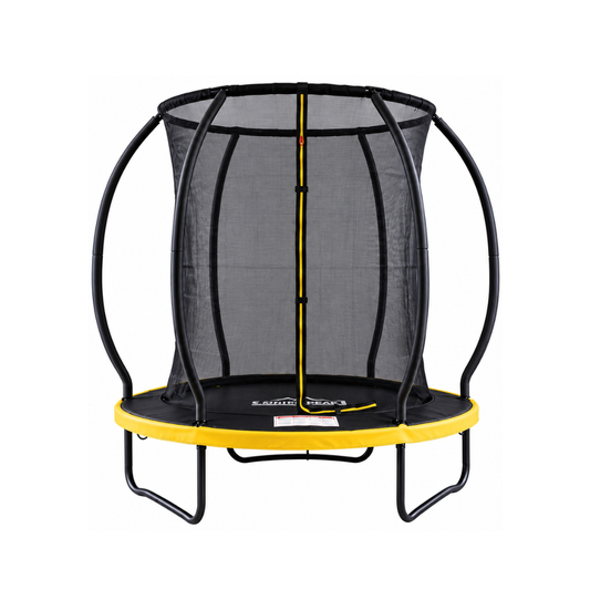 MOUNTPEAK 6FT BLACK+YELLOW PUMPKIN MODEL TRAMPOLINE WITH LADDER PLASTIC PADDLE