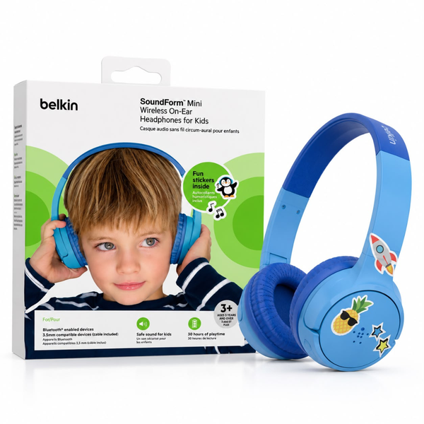 Belkin SoundForm™ Mini Wireless Headphones for Kids Blue