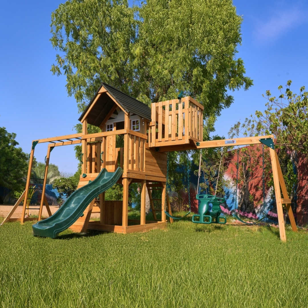 DYNAMIC SPORTS ARABIAN LEOPARD WOODEN SWING SET