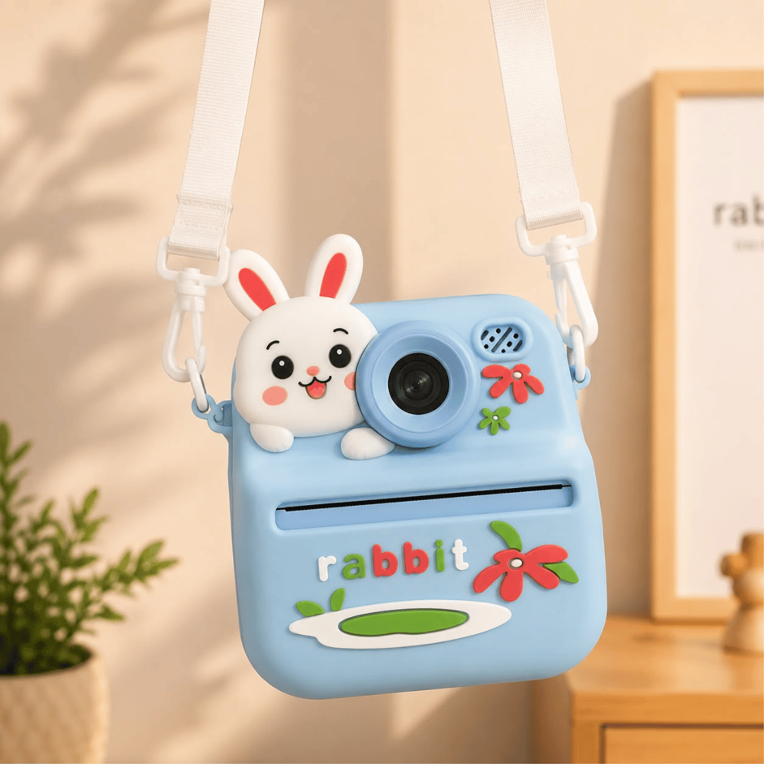 Rabbit Instant Print Kids Camera Blue