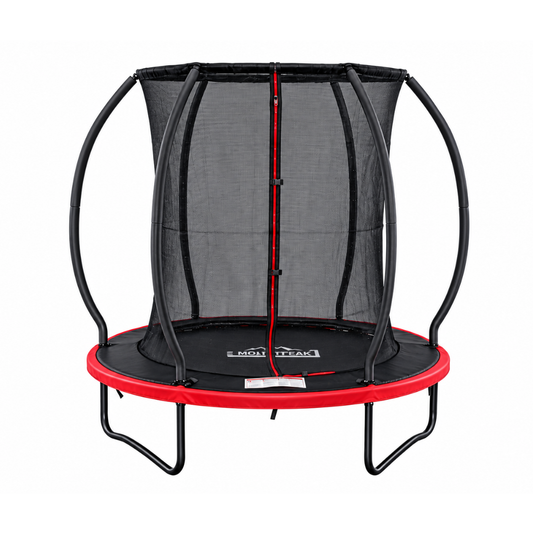 MOUNTPEAK 6FT BLACK+RED PUMPKIN MODEL TRAMPOLINE WITH LADDER PLASTIC PADDLE