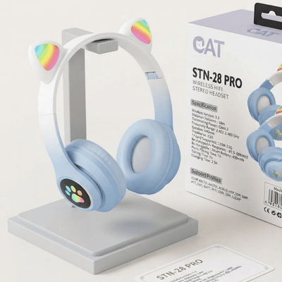 Cat Ear Wireless Bluetooth Headphones for Kids – Cute, Colorful! BLUE