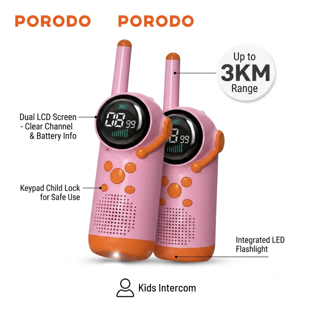 Porodo kids dual lcd walkie talkie 4380/4458