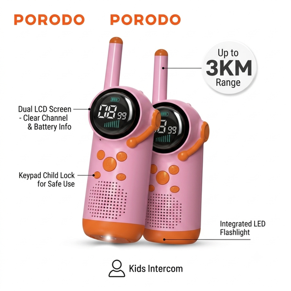 Porodo kids dual lcd walkie talkie 4380/4458