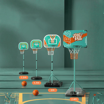 2.4 meters square bottom basketball hoop (basketball circle diameter 30CM with 20CM basketball)