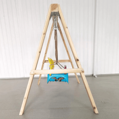 DYNAMIC SPORTS GROWING GIRAFFE ADJUSTABLE WOODEN SWING SET