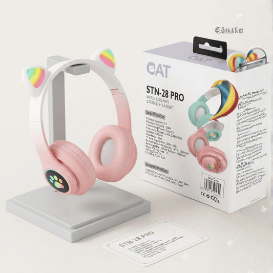 Cat Ear Wireless Bluetooth Headphones for Kids – Cute, Colorful! Pink