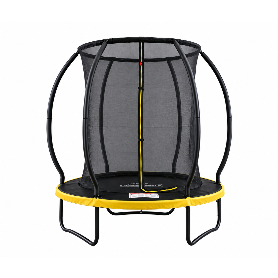 MOUNTPEAK 6FT BLACK+YELLOW PUMPKIN MODEL TRAMPOLINE WITH LADDER PLASTIC PADDLE