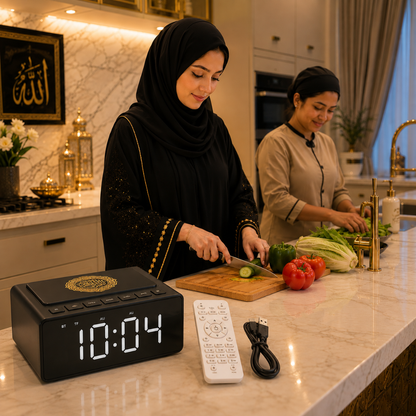 سماعة القرآن مع ساعة أذان إيكوانتو -SQ-808