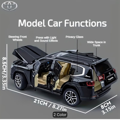 Toyota Land Cruiser 1:24 Die-Cast Model Car – White | Light & Sound