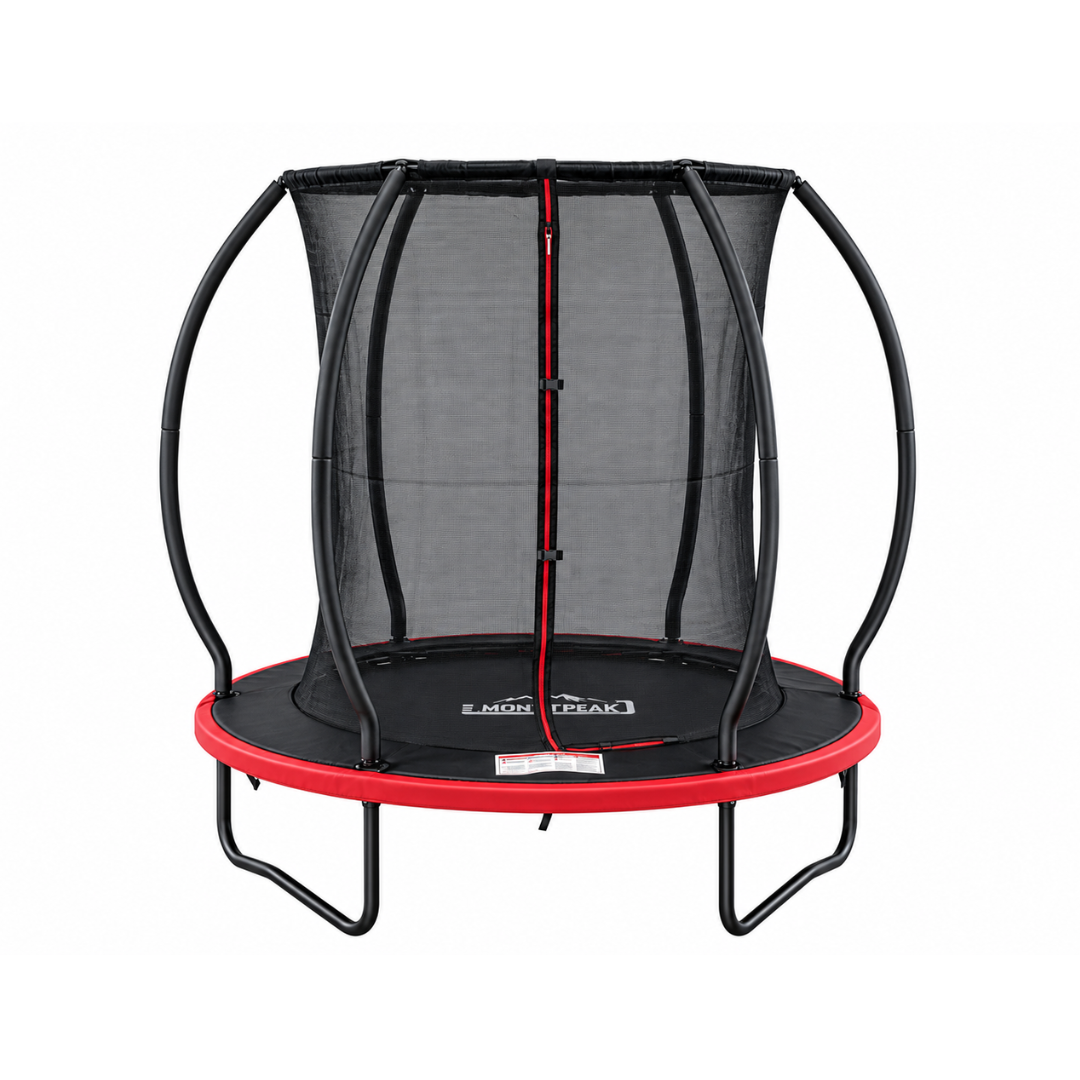 MOUNTPEAK 6FT BLACK+RED PUMPKIN MODEL TRAMPOLINE WITH LADDER PLASTIC PADDLE