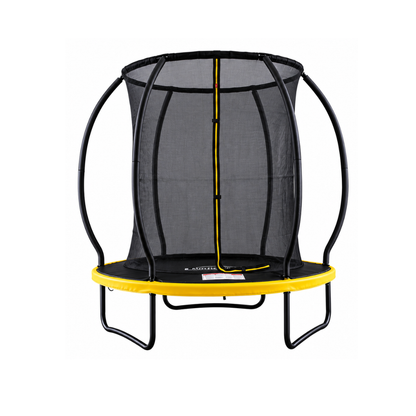 MOUNTPEAK 6FT BLACK+YELLOW PUMPKIN MODEL TRAMPOLINE WITH LADDER PLASTIC PADDLE