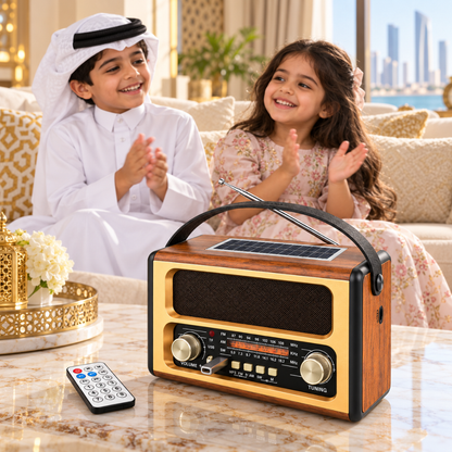 GOLON Retro Solar Bluetooth Radio with USB & Remote Control – RX-BT88SQ