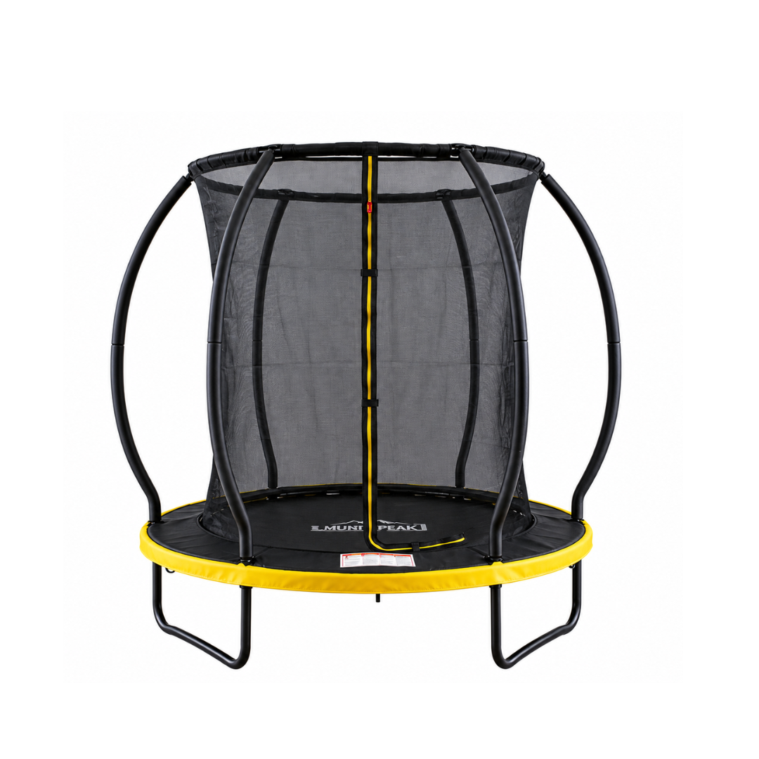 MOUNTPEAK 6FT BLACK+YELLOW PUMPKIN MODEL TRAMPOLINE WITH LADDER PLASTIC PADDLE