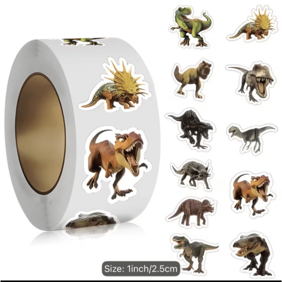 Dinosaur Stickers Roll – Kids Reward & Decoration Stickers1/ 500 pcs