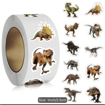 Dinosaur Stickers Roll – Kids Reward & Decoration Stickers1/ 500 pcs