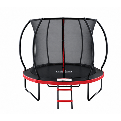 MOUNTPEAK 8FT BLACK+RED PUMPKIN MODEL TRAMPOLINE WITH LADDER PLASTIC PADDLE