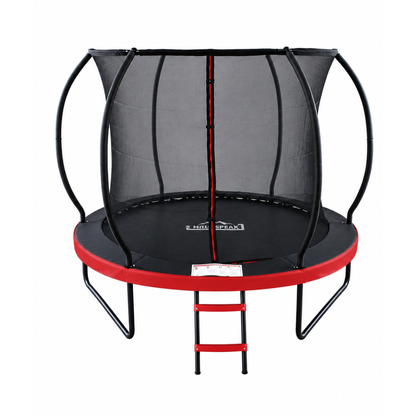 MOUNTPEAK 8FT BLACK+RED PUMPKIN MODEL TRAMPOLINE WITH LADDER PLASTIC PADDLE