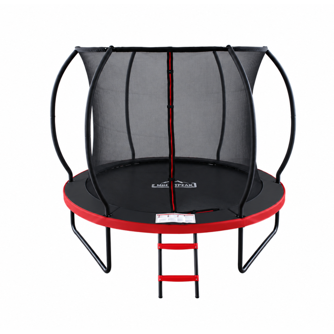 MOUNTPEAK 8FT BLACK+RED PUMPKIN MODEL TRAMPOLINE WITH LADDER PLASTIC PADDLE