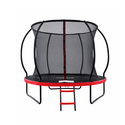 MOUNTPEAK 8FT BLACK+RED PUMPKIN MODEL TRAMPOLINE WITH LADDER PLASTIC PADDLE