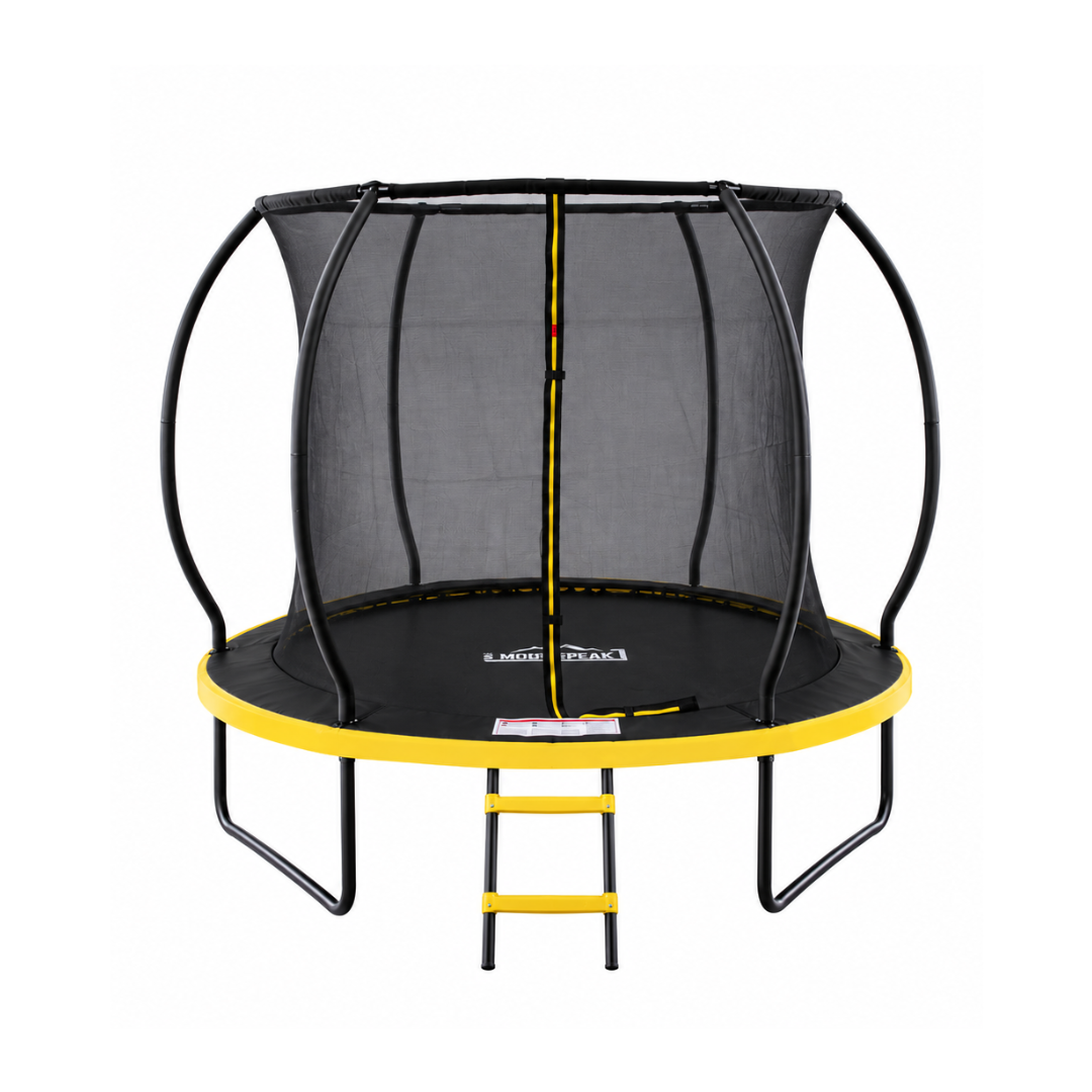 MOUNTPEAK 8FT BLACK+YELLOW PUMPKIN MODEL TRAMPOLINE WITH LADDER PLASTIC PADDLE