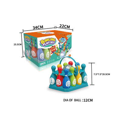 10 bottles with slot, bottle body (animal + number) with flash ball bowling
