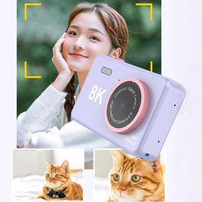my cam children kids camera 8k purple