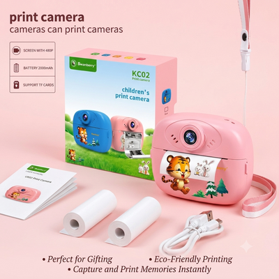 SMARTBERRY KC02 Kids Instant Print Camera pink