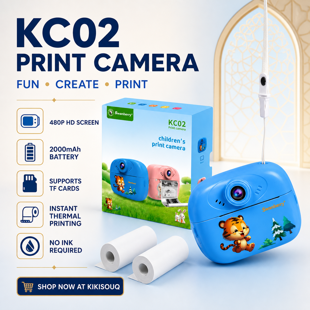 SMARTBERRY KC02 Kids Instant Print Camera blue