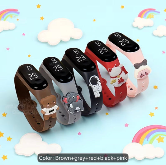 Kids Cartoon LED Digital Watch – Soft Silicone Strap