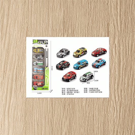 SAM TOYS 6 PCS CITY  PULL BACK ALLOY CAR