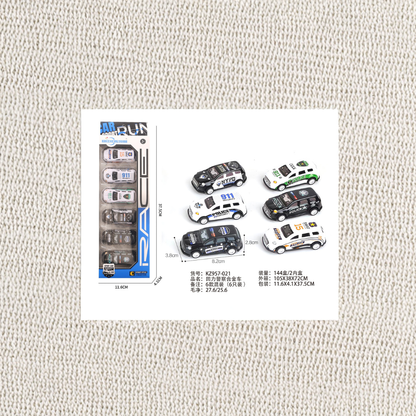 SAM TOYS 6 PCS POLICE PULL BACK ALLOY CAR